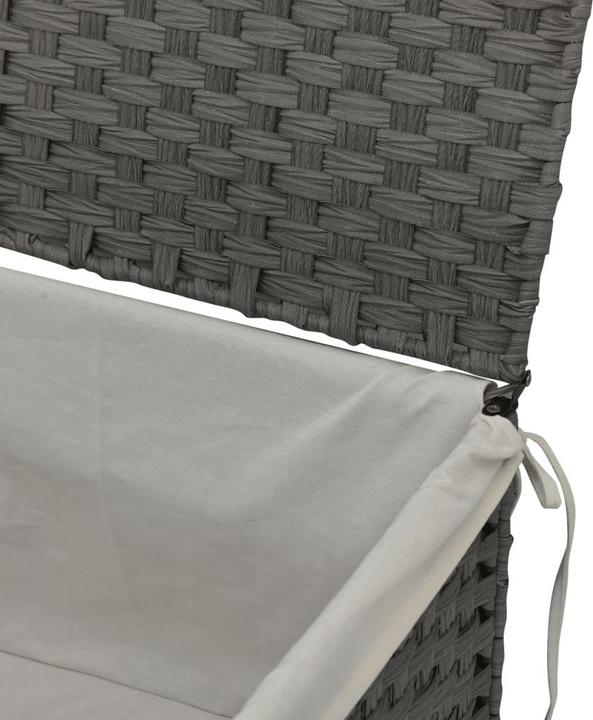 Actual product image VidaXL Laundry basket with lid Grey 55.5x35x34 cm Poly