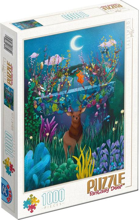 Actual product image D-Toys Puzzle 1000 pieces - Demeter Brigi - Fantasy Deer (1000 pieces)