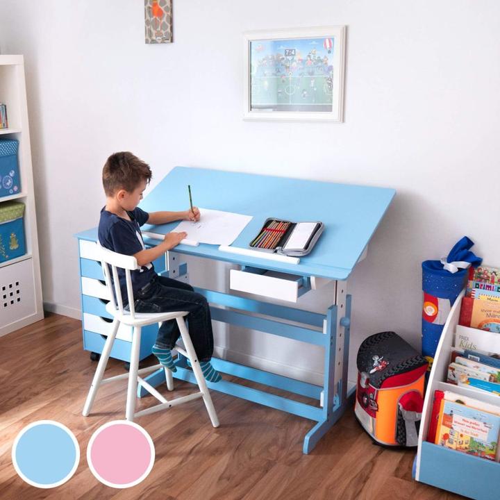 Produktbild tectake Kinderschreibtisch und Rollcontainer (109 x 55 x 94 cm)