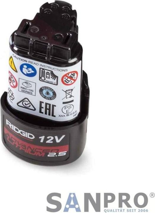 Produktbild Ridgid Li-Ion Akku 12V / 2,5 Ah für Kompakt + Viega Picco Pressmaschinen (12 V)
