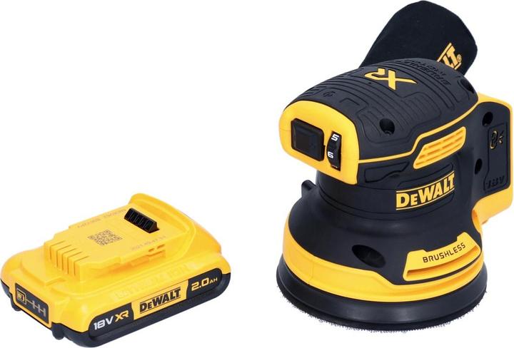 Produktbild DeWalt DCW 210 N Akku Exzenterschleifer 18 V 125 mm Brushless + 1x Akku 2,0 Ah - ohne LadegerÃ¤t (Exzenterschleifer)