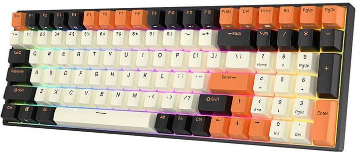 Produktbild Royal Kludge Mechanical keyboard RK100 RGB, brown switch (black-orange) (Eng. Int., Kabellos)
