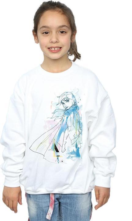 Actual product image Disney Girls Frozen 2 Anna Watercolour Sketch Sweatshirt (152, 158)