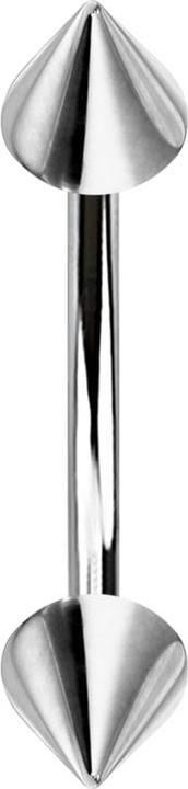 Image du produit Star Piercing Banane argentée avec deux cônes (sans laiton, Acier chirurgical 316L)