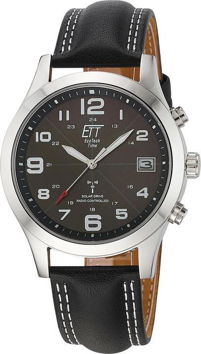 Actual product image ETT EGS-11488-22L Solar Drive radio-controlled watch Gobi (Analogue wristwatch, Moon phase clock, Radio-controlled clock, 41 mm)