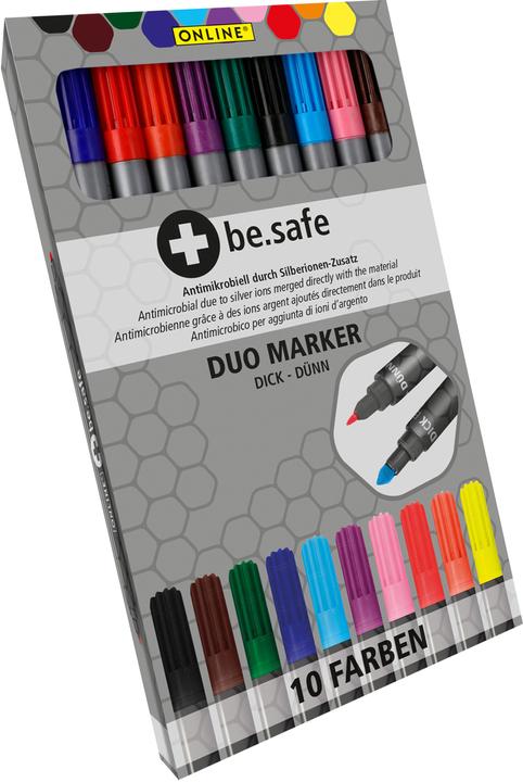 Online Duo Marker Be.Safe 2281 Kartonetui, 10 Farben (Grau, 10 x)