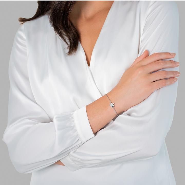 Immagine prodotto Glanzstücke München Stella da donna in argento 17,0 cm di lunghezza base + 3,0 cm di estensione - 6128 (17 cm, Argento)