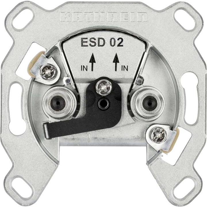 Actual product image Kathrein ESD 02 Antenna socket 2-fold with DC outlet (3 dB, Plug socket)
