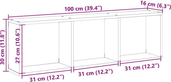 Produktbild VidaXL Wandschrank (100 x 16 x 30 cm)