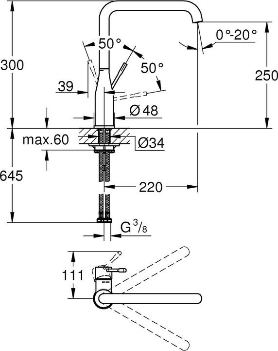 Immagine prodotto Grohe Miscelatore da cucina con miscelatore monocomando Essence New grafite dura spazzolata 30269