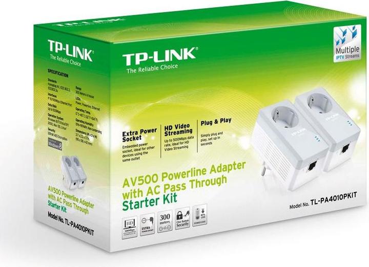 Produktbild TP-Link Powerline Nano Ethernet Adapter 500Mbps TL-PA4010PKIT (500 Mbit/s)