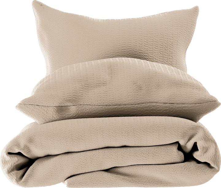 Image du produit Lotus Bettwaren Parure de lit en satin seersucker uni (Housse de couette, 200 x 210 cm)
