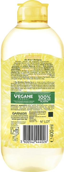 Image du produit Garnier eau micellaire all-in-1 vitamine C (Eau micellaire, 400 ml)
