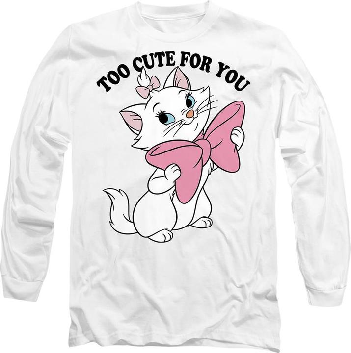 Actual product image Disney Unisex Adult Too Cute For You Marie Valentine's Day T-Shirt (S)