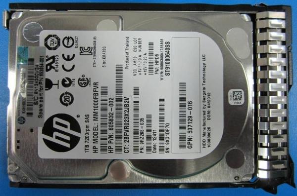 Actual product image HP Hewlett Packard 1TB dual-port SAS HDD 7200Rpm 653954-001, 2.5", 1000 GB, 7200 RPM (1 TB, 2.5")