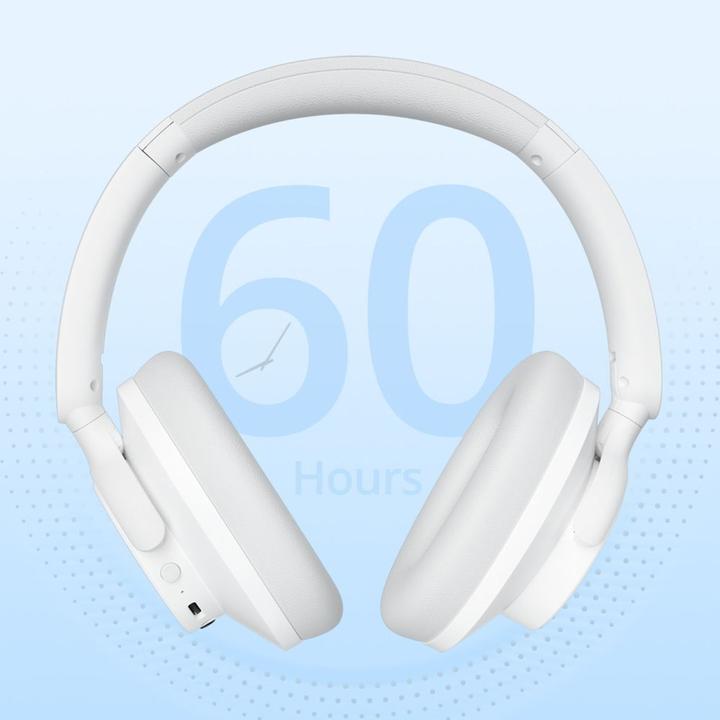 Produktbild Tronsmart Sounfii Q20 ANC On-Ear Bluetooth 5.3 Wireless Headphones - White (ANC, 60 h, Kabelgebunden, Kabellos)