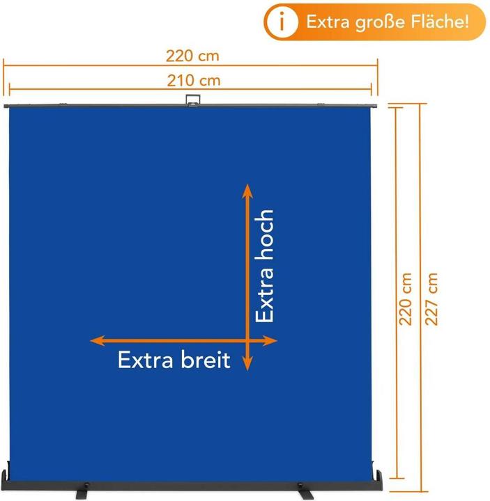 Produktbild Walimex pro Roll-up Panel Hintergrund blau 210x220 (220 cm, 220 cm)
