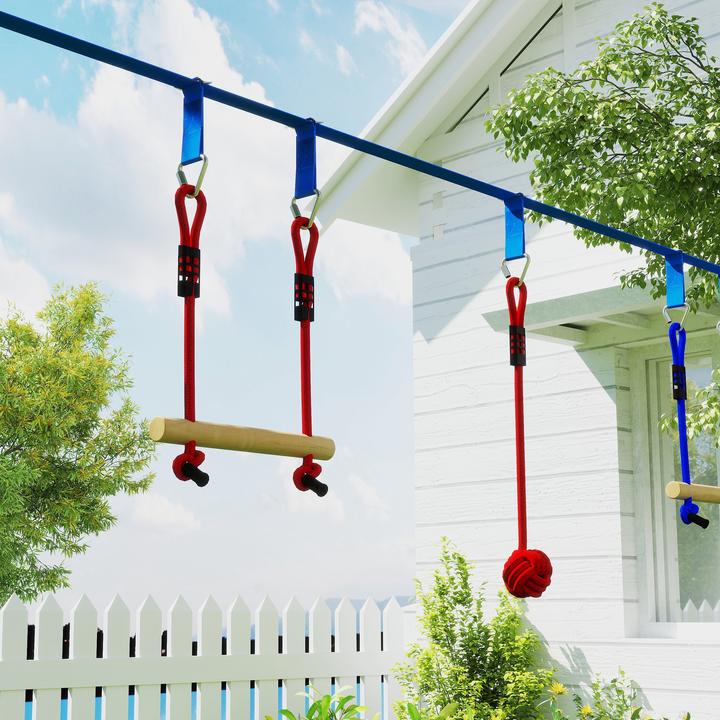 Image du produit Aiyaplay Ninja Slackline-Set Polyester, Kunststoff Blau+Rot