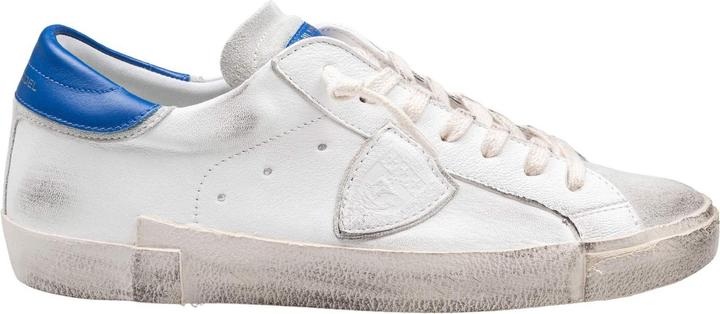 Philippe Model prsx low sneakers in leather color white and bluette (42)