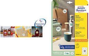 Produktbild Avery Runde Etiketten, ablösbar