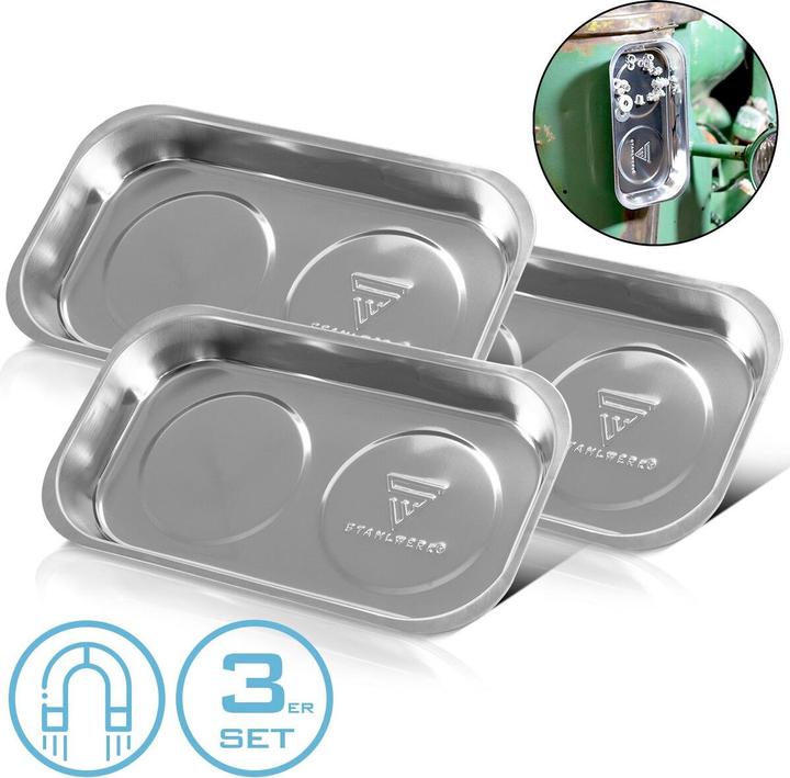 Produktbild Stahlwerk Magnetschale MS-28 ST 3er Set 237 x 136 x 28mm Magnetteller Haftschale (3 x)