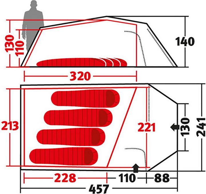 Image du produit Wechsel Tente Tempest 4 Zero-G Line Tent (Tente tunnel, 3.25 kg, 4 personnes)