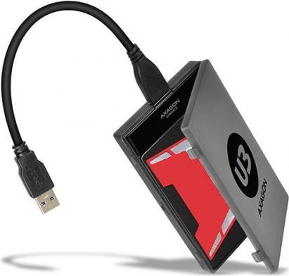 Actual product image Axagon ADSA-1S6 SLIMPort Adapter, USB 2.0, 2.5" SSD/HDD, SATA - with Case (2.5")