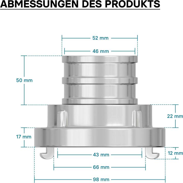 Image du produit Wiltec Accouplement Storz C/52mm avec long manchon rotatif, raccord pompier, Alu (Attelage, 52 mm)