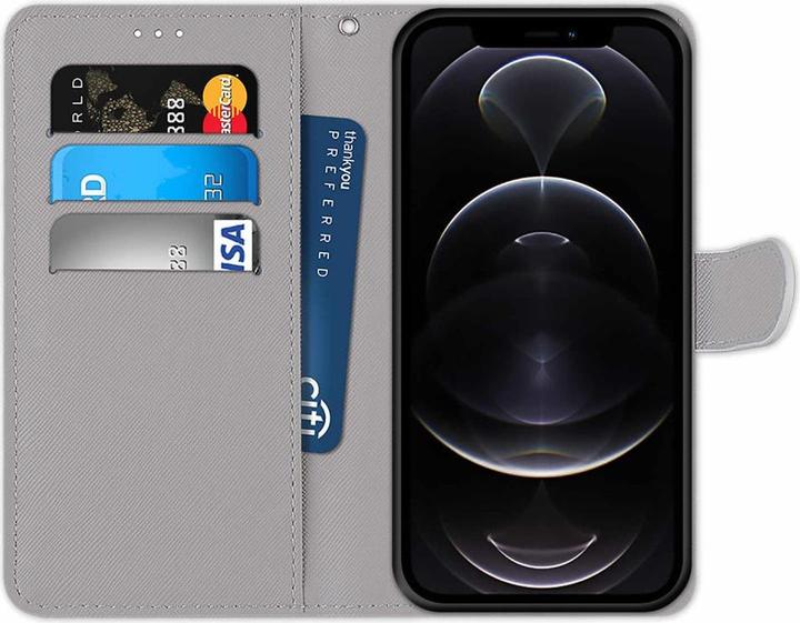 Productafbeelding Cover-Discount iPhone 13 mini - leren hoesje bladeren (Apple iPhone 13 mini)