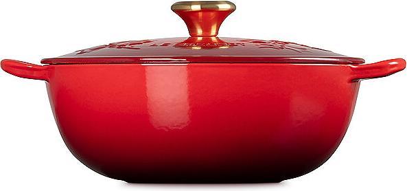 Produktbild Le Creuset Kochtopf Deckel LA MARMITE HOLLY Kirschrot (26 cm, Kochtopf, Gusseisen, Emaille)