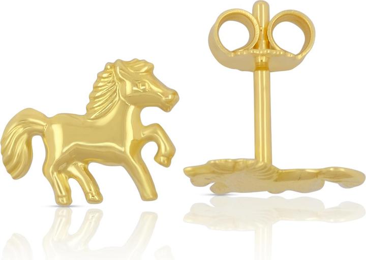 Immagine prodotto Muau Orecchini a perno cavallo oro giallo 750, 9 mm (Oro giallo 750/18 carati)