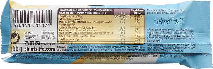 Nutritional values and ingredients Chiefs Protein Bar (Cookie, 12 pcs., 660 g)