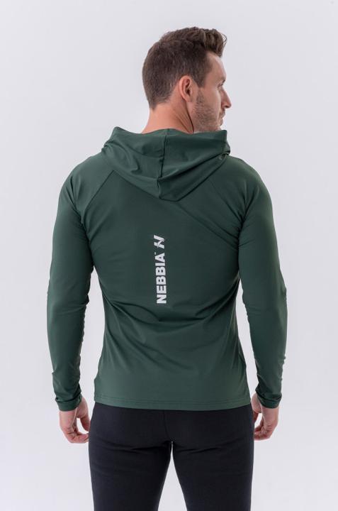 Produktbild Nebbia Long-sleeve T-shirt with a hoodie 330 dark green (M)