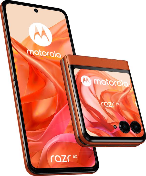 Motorola Razr 50 (256 GB, Spritzige Orange, 271.65", SIM + eSIM, 50 Mpx, 5G)