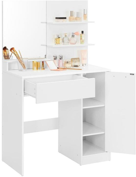 Produktbild Vasagle Schminktisch weiss rechteckig, Wangen-Gestell weiss, 80,0 cm 132,0 cm