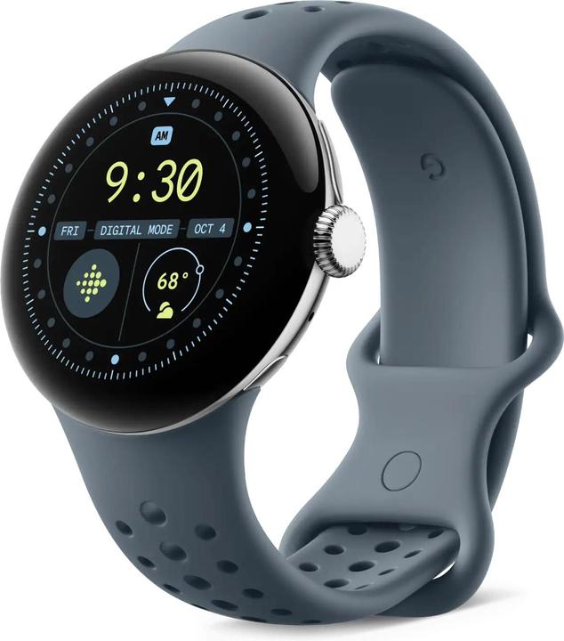 Actual product image Google Pixel Watch 3 (45mm), Active Sport Band (Silicone, Stainless steel)