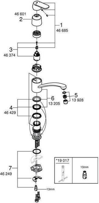 Immagine prodotto Grohe Rubinetto da cucina con miscelatore monocomando Eurosmart Cosmopolitan cromo lucido 32842000