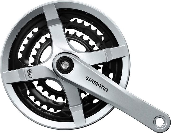 Produktbild Shimano FC-TY501 Kurbelgarnitur 6/7/8-fach 48-38-28 Z. mit Kettenschutzring (175 mm)