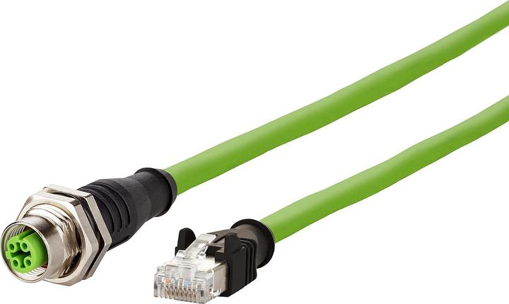 Image du produit Metz Connect Cordon de raccordement M12, codage D, 0,3 m, AWG 26/19, Cat.5,M12 femelle droit - RJ45 mâle (S/UTP, CAT5e, 0.30 m)