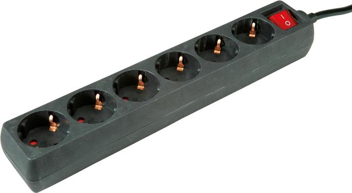 Actual product image Roline 6 outlet power strip with switch black 6m (6 x, CEE 7/3, 6 m)