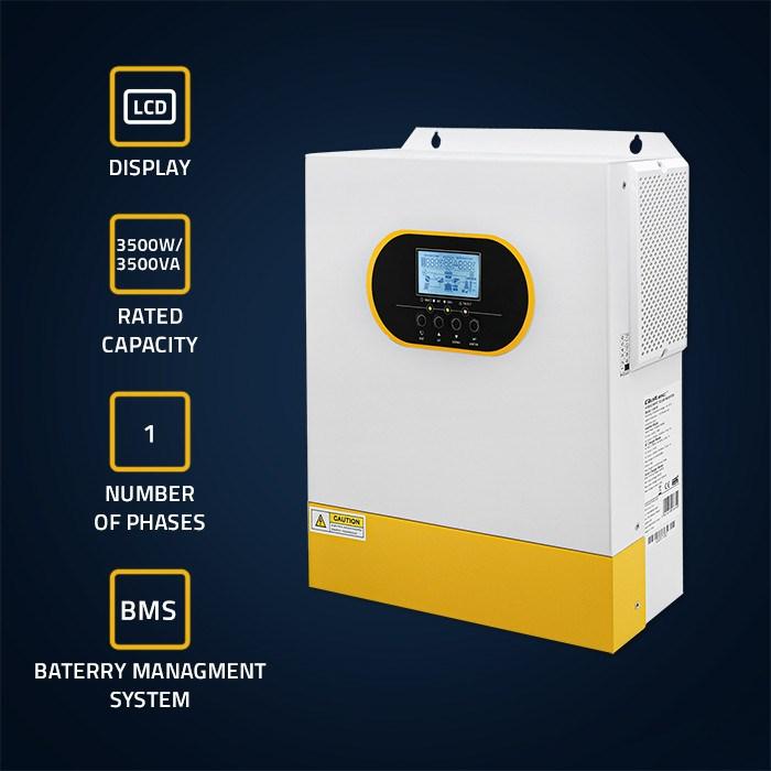 Immagine prodotto Qoltec Inverter solare ibrido off-grid da 3 5 kVA | 3 5 kW | 100 A | MPPT | Display LCD | B