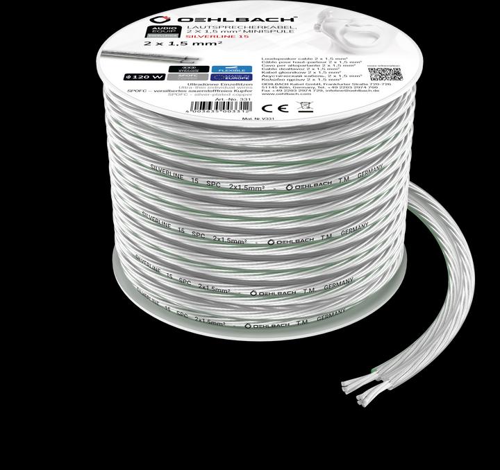Actual product image Oehlbach Speaker cable 2x1.5mm² 4m (4 m, 1.50 mm²)