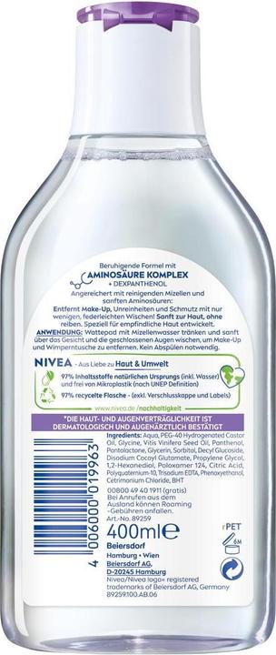 Immagine prodotto NIVEA Acqua micellare lenitiva (Acqua micellare, 400 ml)