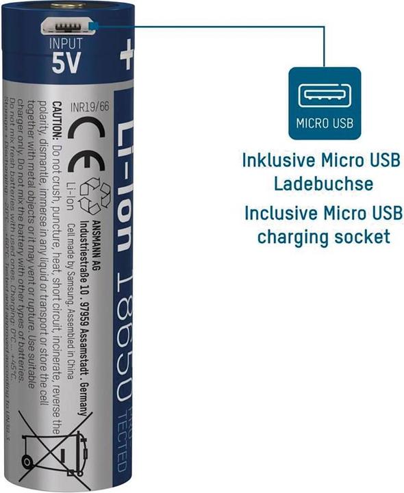 Image du produit Ansmann Li-Ion 18650 (1 pcs, 18650, 2600 mAh)