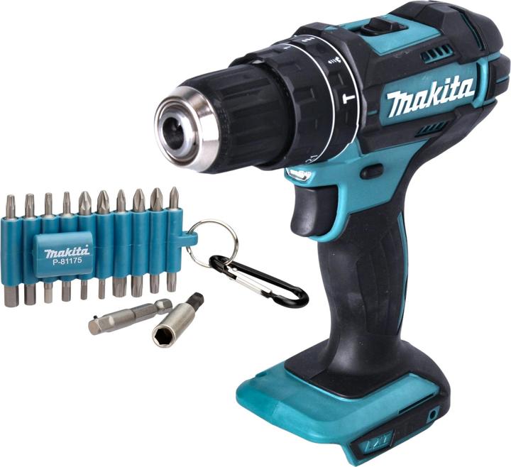 Produktbild Makita DHP 482 Z Akku Schlagbohrschrauber 18 V 62 Nm + 22 tlg. Bit Set - ohne Akku, ohne Ladegerät (Akkubetrieb)