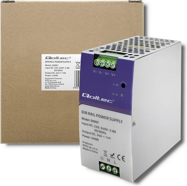 Produktbild Qoltec 50997 DIN rail power supply 240W