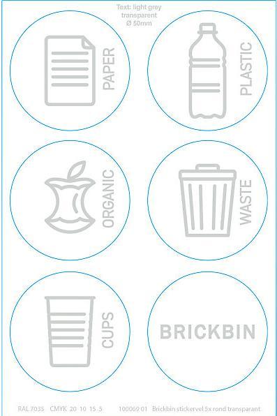 Actual product image ReinigungsBerater Waste separation system BrickBin paper bin white blue 65 L integrated bag holder, made of recycled (65 l)