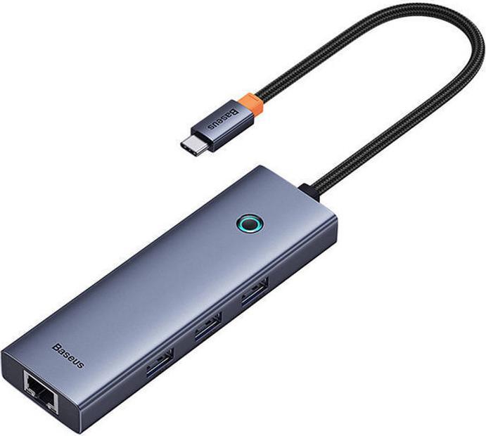 Image du produit Baseus Hub 6w1 UltraJoy 6-Port ( USB-C vers 1xHDMI4K@30Hz + 3xUSB 3.0 + 1xPD +RJ45) (USB-C, 6 Ports)