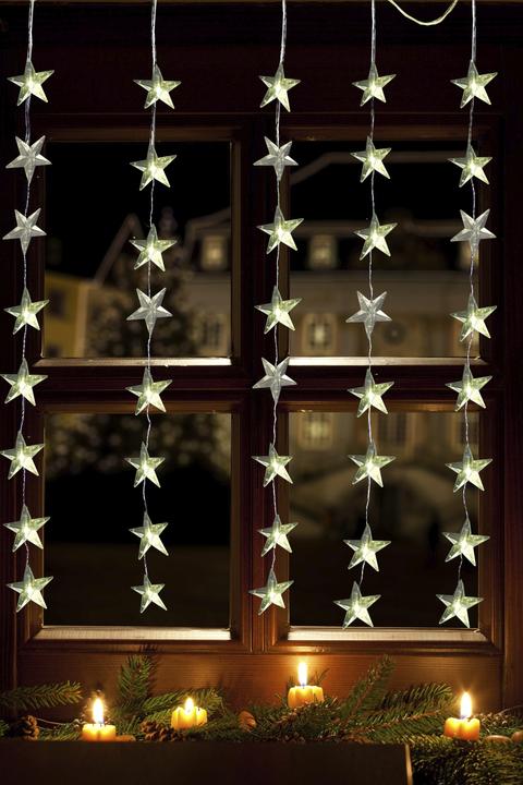 Immagine prodotto FHS Tenda luminosa a LED stella 40LED bianco freddo IP 44 adattatore esterno 1x1,2xm trasparente (0.26 m)