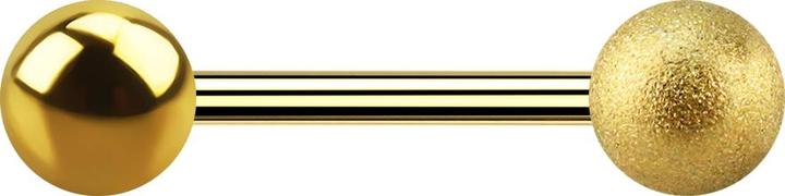 Produktbild Star Piercing Barbell vergoldet mit Kugel und Kugel gesprenkelt (ohne Messing, Chirurgenstahl 316L)